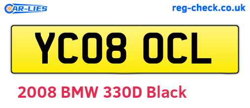 YC08OCL are the vehicle registration plates.