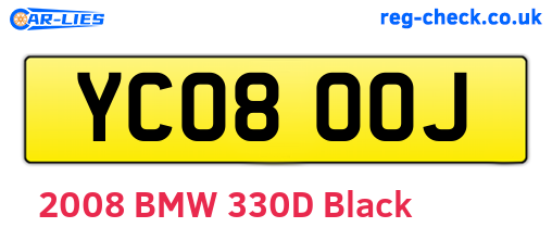 YC08OOJ are the vehicle registration plates.