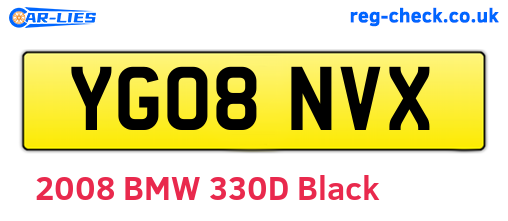 YG08NVX are the vehicle registration plates.
