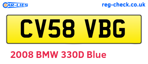 CV58VBG are the vehicle registration plates.