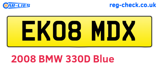EK08MDX are the vehicle registration plates.