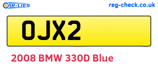 OJX2 are the vehicle registration plates.