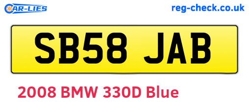SB58JAB are the vehicle registration plates.