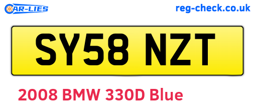 SY58NZT are the vehicle registration plates.