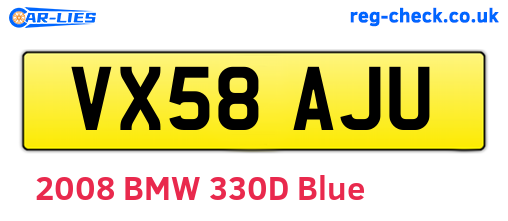 VX58AJU are the vehicle registration plates.