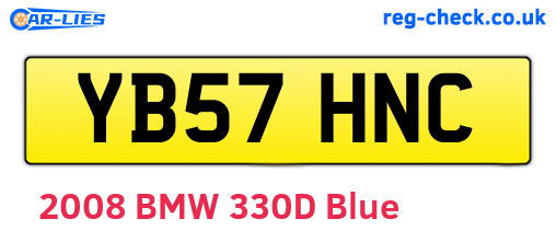 YB57HNC are the vehicle registration plates.