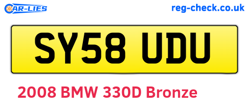 SY58UDU are the vehicle registration plates.