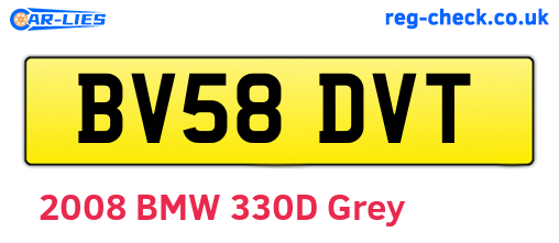BV58DVT are the vehicle registration plates.
