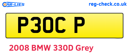 P3OCP are the vehicle registration plates.
