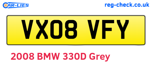 VX08VFY are the vehicle registration plates.