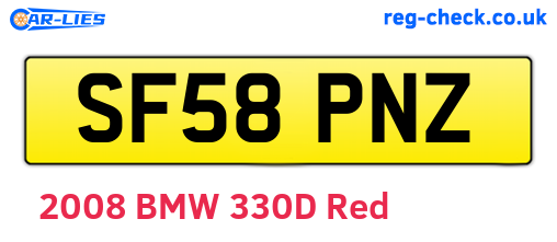 SF58PNZ are the vehicle registration plates.
