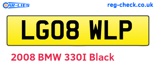 LG08WLP are the vehicle registration plates.