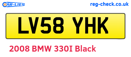 LV58YHK are the vehicle registration plates.