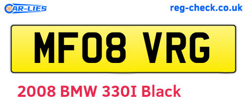 MF08VRG are the vehicle registration plates.