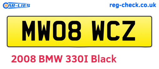 MW08WCZ are the vehicle registration plates.