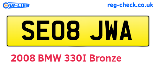 SE08JWA are the vehicle registration plates.