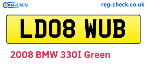 LD08WUB are the vehicle registration plates.