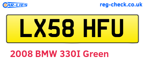 LX58HFU are the vehicle registration plates.
