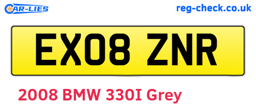 EX08ZNR are the vehicle registration plates.