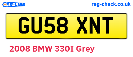 GU58XNT are the vehicle registration plates.