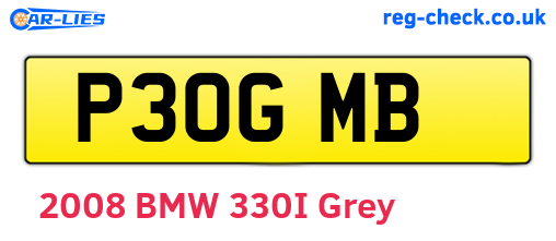 P30GMB are the vehicle registration plates.