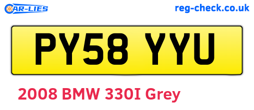 PY58YYU are the vehicle registration plates.