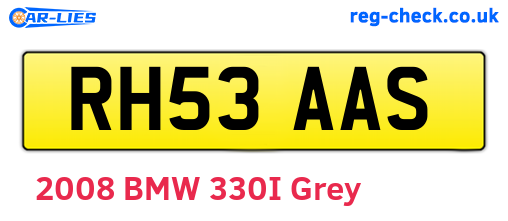 RH53AAS are the vehicle registration plates.