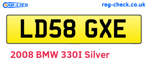 LD58GXE are the vehicle registration plates.
