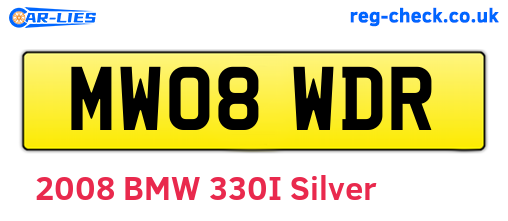 MW08WDR are the vehicle registration plates.