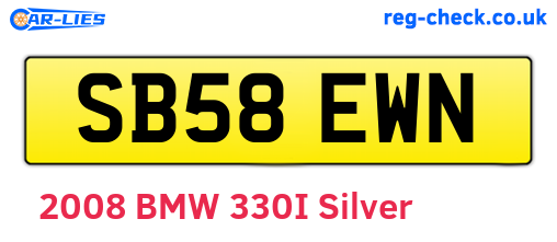 SB58EWN are the vehicle registration plates.