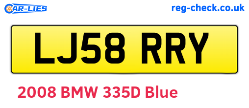 LJ58RRY are the vehicle registration plates.