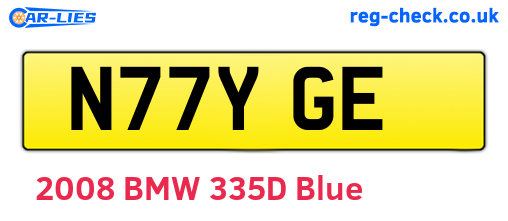 N77YGE are the vehicle registration plates.