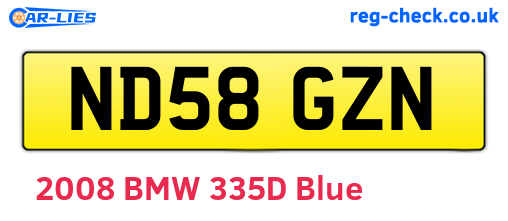 ND58GZN are the vehicle registration plates.