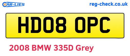HD08OPC are the vehicle registration plates.