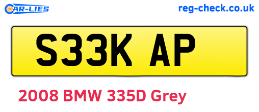 S33KAP are the vehicle registration plates.