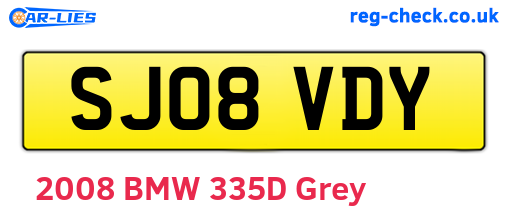 SJ08VDY are the vehicle registration plates.