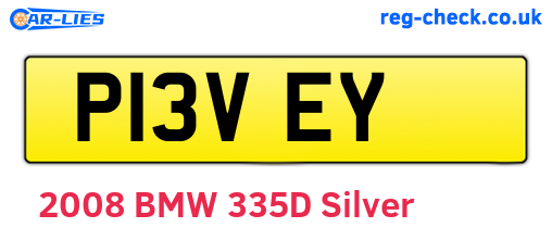 P13VEY are the vehicle registration plates.