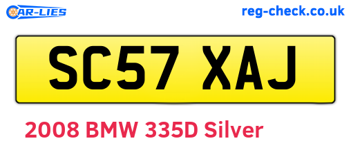 SC57XAJ are the vehicle registration plates.