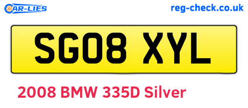 SG08XYL are the vehicle registration plates.