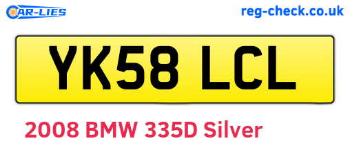 YK58LCL are the vehicle registration plates.