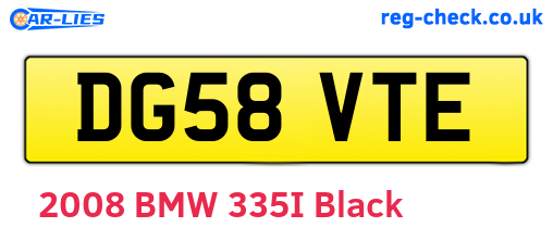 DG58VTE are the vehicle registration plates.