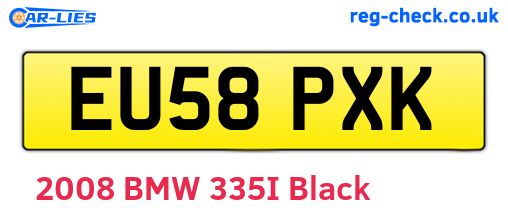 EU58PXK are the vehicle registration plates.