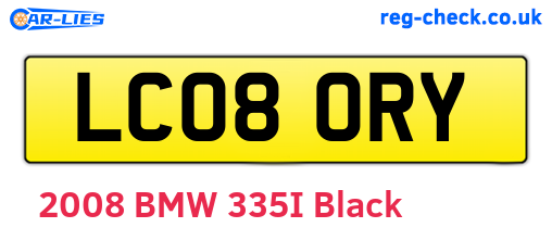 LC08ORY are the vehicle registration plates.