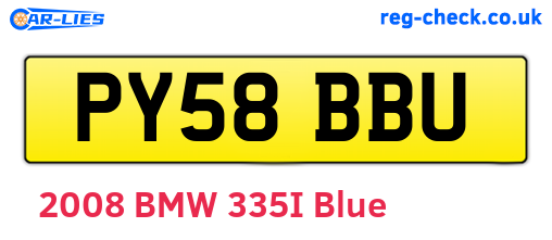PY58BBU are the vehicle registration plates.
