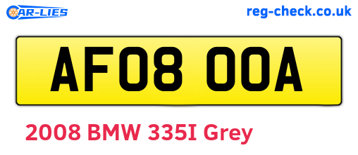 AF08OOA are the vehicle registration plates.
