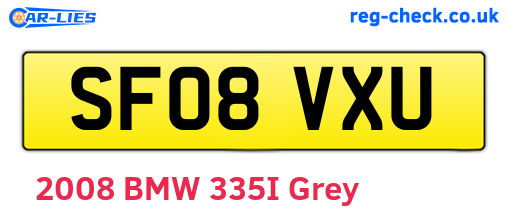 SF08VXU are the vehicle registration plates.