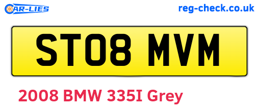 ST08MVM are the vehicle registration plates.