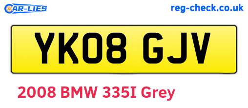 YK08GJV are the vehicle registration plates.