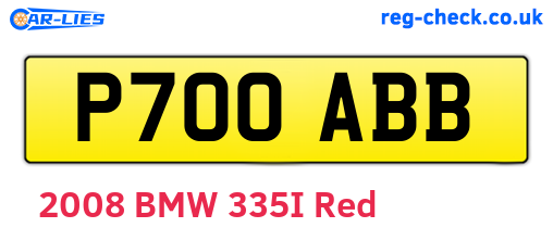 P700ABB are the vehicle registration plates.