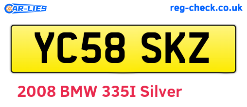 YC58SKZ are the vehicle registration plates.